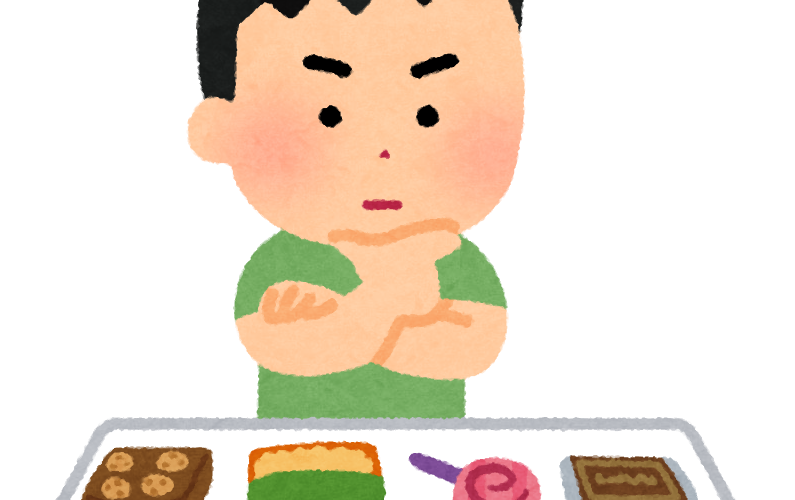 怎樣用才自然?應該屬於相同層次的選項的「または」 3 sweets okashi erabu boy